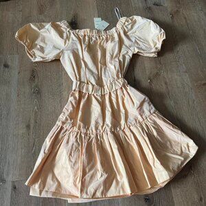 Maje NWT Orange Crepe‎ Tiered Mini Dress Size 34